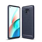 For Xiaomi Redmi Note9 5G Brushed Texture Carbon Fiber TPU Case(Navy Blue) - 1
