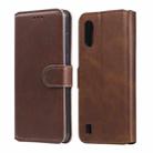 For Samsung Galaxy M01 Classic Calf Texture PU + TPU Horizontal Flip Leather Case, with Holder & Card Slots & Wallet(Brown) - 1