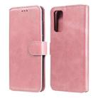 For Samsung Galaxy S20 FE Classic Calf Texture PU + TPU Horizontal Flip Leather Case, with Holder & Card Slots & Wallet(Rose Gold) - 1