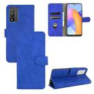 For Huawei Honor 10X Lite Solid Color Skin Feel Magnetic Buckle Horizontal Flip Calf Texture PU Leather Case with Holder & Card Slots & Wallet(Blue) - 1