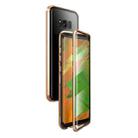 For Samsung Galaxy S8 Magnetic Metal Frame Double-sided Tempered Glass Case(Gold) - 1