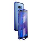 For Samsung Galaxy S8+ Magnetic Metal Frame Double-sided Tempered Glass Case(Blue Purple) - 1