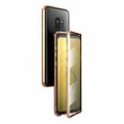 For Samsung Galaxy S9 Magnetic Metal Frame Double-sided Tempered Glass Case(Gold) - 1