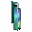 For Samsung Galaxy S10 Magnetic Metal Frame Double-sided Tempered Glass Case(Green) - 1