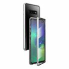 For Samsung Galaxy S10 Magnetic Metal Frame Double-sided Tempered Glass Case(Silver) - 1