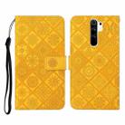 For Xiaomi Redmi 9 Ethnic Style Embossed Pattern Horizontal Flip Leather Case with Holder & Card Slots & Wallet & Lanyard(Yellow) - 1