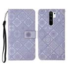 For Xiaomi Redmi 9 Ethnic Style Embossed Pattern Horizontal Flip Leather Case with Holder & Card Slots & Wallet & Lanyard(Purple) - 1