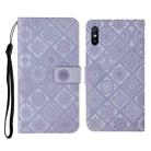 For Xiaomi Redmi 9A Ethnic Style Embossed Pattern Horizontal Flip Leather Case with Holder & Card Slots & Wallet & Lanyard(Purple) - 1