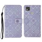 For Xiaomi Redmi 9C Ethnic Style Embossed Pattern Horizontal Flip Leather Case with Holder & Card Slots & Wallet & Lanyard(Purple) - 1