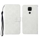 For Xiaomi Redmi Note 9 Ethnic Style Embossed Pattern Horizontal Flip Leather Case with Holder & Card Slots & Wallet & Lanyard(White) - 1