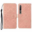 For Xiaomi Mi 10 5G Ethnic Style Embossed Pattern Horizontal Flip Leather Case with Holder & Card Slots & Wallet & Lanyard(Pink) - 1