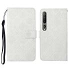 For Xiaomi Mi 10 5G Ethnic Style Embossed Pattern Horizontal Flip Leather Case with Holder & Card Slots & Wallet & Lanyard(White) - 1