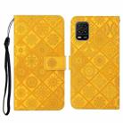 For Xiaomi Mi 10 Lite 5G Ethnic Style Embossed Pattern Horizontal Flip Leather Case with Holder & Card Slots & Wallet & Lanyard(Yellow) - 1