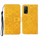 For Xiaomi Mi 10T 5G Ethnic Style Embossed Pattern Horizontal Flip Leather Case with Holder & Card Slots & Wallet & Lanyard(Yellow) - 1