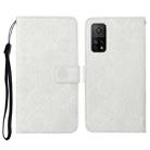 For Xiaomi Mi 10T 5G Ethnic Style Embossed Pattern Horizontal Flip Leather Case with Holder & Card Slots & Wallet & Lanyard(White) - 1
