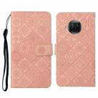 For Xiaomi Mi 10T Lite 5G Ethnic Style Embossed Pattern Horizontal Flip Leather Case with Holder & Card Slots & Wallet & Lanyard(Pink) - 1