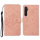 For Xiaomi Mi Note 10 Lite Ethnic Style Embossed Pattern Horizontal Flip Leather Case with Holder & Card Slots & Wallet & Lanyard(Pink) - 1