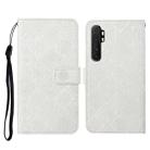 For Xiaomi Mi Note 10 Lite Ethnic Style Embossed Pattern Horizontal Flip Leather Case with Holder & Card Slots & Wallet & Lanyard(White) - 1