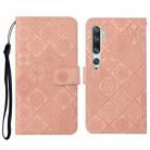 For Xiaomi Mi Note 10 / 10 Pro Ethnic Style Embossed Pattern Horizontal Flip Leather Case with Holder & Card Slots & Wallet & Lanyard(Pink) - 1