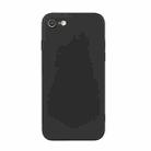 For iPhone SE 2022 / SE 2020 / 8 / 7 Straight Edge Solid Color TPU Shockproof Case(Black) - 1