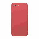 Straight Edge Solid Color TPU Shockproof Case For iPhone 7 Plus / 8 Plus(Hawthorn Red) - 1