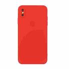 For iPhone X / XS Straight Edge Solid Color TPU Shockproof Case(Red) - 1