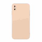 For iPhone X / XS Straight Edge Solid Color TPU Shockproof Case(Light Pink) - 1