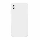 For iPhone X / XS Straight Edge Solid Color TPU Shockproof Case(White) - 1