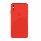 For iPhone XS Max Straight Edge Solid Color TPU Shockproof Case(Red) - 1