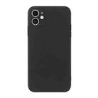 For iPhone 11 Straight Edge Solid Color TPU Shockproof Case (Black) - 1