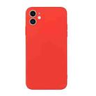 For iPhone 12 mini Straight Edge Solid Color TPU Shockproof Case (Red) - 1