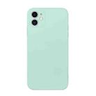 For iPhone 12 Straight Edge Solid Color TPU Shockproof Case(Light Cyan) - 1