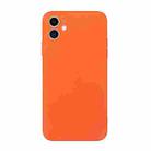 For iPhone 12 Straight Edge Solid Color TPU Shockproof Case(Orange) - 1