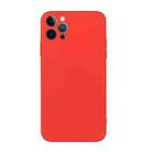 For iPhone 12 Pro Straight Edge Solid Color TPU Shockproof Case(Red) - 1