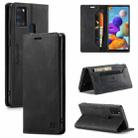 For Samsung Galaxy A21s AutSpace A01 Retro Skin-feel Crazy Horse Texture Horizontal Flip Leather Case with Holder & Card Slots & Wallet & RFID(Black) - 1