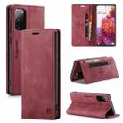 For Samsung Galaxy S20 FE AutSpace A01 Retro Skin-feel Crazy Horse Texture Horizontal Flip Leather Case with Holder & Card Slots & Wallet & RFID(Wine Red) - 1