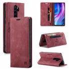 For Xiaomi Redmi Note 8 Pro AutSpace A01 Retro Skin-feel Crazy Horse Texture Horizontal Flip Leather Case with Holder & Card Slots & Wallet & RFID(Wine Red) - 1