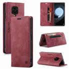 For Xiaomi Redmi Note 9s AutSpace A01 Retro Skin-feel Crazy Horse Texture Horizontal Flip Leather Case with Holder & Card Slots & Wallet & RFID(Wine Red) - 1