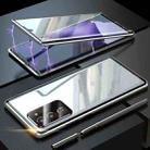 For Samsung Galaxy Note20 Ultra Magnetic Metal Frame Double-sided Tempered Glass Case(Silver) - 1