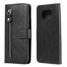 For Xiaomi Poco X3 NFC Fashion Calf Texture Zipper Horizontal Flip Leather Case with Stand & Card Slots & Wallet Function(Black) - 1