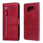 For Xiaomi Poco X3 NFC Fashion Calf Texture Zipper Horizontal Flip Leather Case with Stand & Card Slots & Wallet Function(Red) - 1