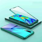 For Huawei P30 Magnetic Metal Frame Double-sided Tempered Glass Case(Green) - 1