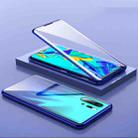 For Huawei P30 Pro Magnetic Metal Frame Double-sided Tempered Glass Case(Blue) - 1