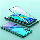 For Huawei P30 Pro Magnetic Metal Frame Double-sided Tempered Glass Case(Green) - 1