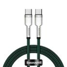 Baseus CATJK-C06 Cafule Series 100W Type-C / USB-C to Type-C / USB-C Metal Charging Data Cable, Length:1m(Dark Green) - 1