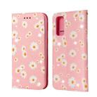 For Samsung Galaxy S20 FE Glittering Daisy Magnetic Horizontal Flip Leather Case with Holder & Card Slots & Photo Frame(Pink) - 1