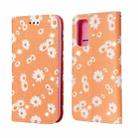 For Samsung Galaxy S20 FE Glittering Daisy Magnetic Horizontal Flip Leather Case with Holder & Card Slots & Photo Frame(Orange) - 1