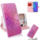 For Huawei Y6 2019 Solid Color Colorful Magnetic Buckle Horizontal Flip PU Leather Case with Holder & Card Slots & Wallet & Lanyard(Pink) - 1