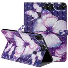 3D Painted Pattern Horizontal Flip Leather Case with Holder & Card Slots & Wallet & Sleep / Wake-up Function For iPad Air 2022 / 2020 10.9 /iPad Pro 11 2020 / 2018(Purple Butterfly) - 1