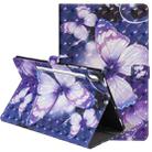 For Samsung Galaxy Tab S6 T860 3D Painted Pattern Horizontal Flip Leather Case with Holder & Card Slots & Wallet & Sleep / Wake-up Function (Purple Butterfly) - 1
